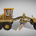 Yellow Heavy Duty Grader Construction Equipment With Large Blade And Wheels
