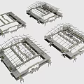 Public Facility Construction Site With Steel Structure Framework And Multi Level Platforms 3d model