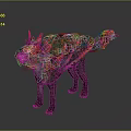 Fierce Wolf Shaped Creature With Red And Orange Flame Accents Spiked Back And Flame Tail