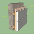 Building Wall Structure Featuring Waterproof Insulation And Structural Layers In Section View
