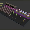 Advanced Electronic Equipment Module With Colored Components Connected Cables And Interface Ports 3d model