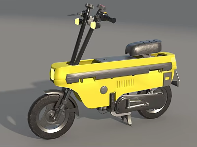 Yellow Modern Motorcycle With Black Seat And Sleek Body Design 3d model