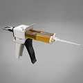 Industrial Glue Gun With Manual Operation Transparent Cartridge Yellow Adhesive And Nozzle