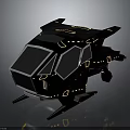 Black Sleek Spacecraft With Blue Cockpit And Light Details For Cosmic Exploration