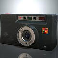 Vintage Black Digital Camera with Classic Lens Colorful Logo and DF-1 Model Design