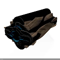 Advanced Space Propulsion System 3D Model With Black Brown And Blue Details
