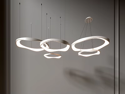 Modern Circular Pendant Lights With Multiple Ring Shapes For Minimalist Interior 3d model