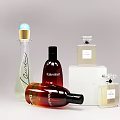 Elegant Perfume Bottles Cosmetics Collection With Various Design Shapes And Colors