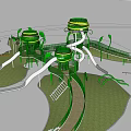 Children'slide play area Modern slide 3d model