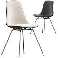Modern Leisure Chairs With Fabric And Leather Upholstery On Sleek Metal Legs