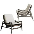 Modern Single Chair With Wooden Frame White Cushion And Armrest Design