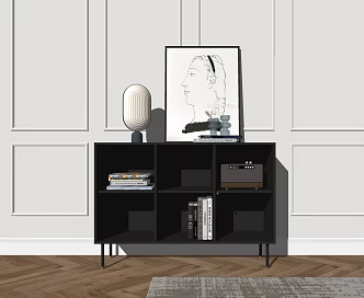 Modern side cabinet wrought iron side cabinet 3d model