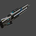 Futuristic Sci Fi Weapon With Blue Light Effects Metallic Structure And Advanced Design