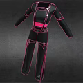 Kids Fashion Outfit With Black Pink Suspenders And Long Pants Design