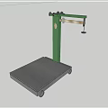Household Floor Platform Scale With Green Stand Black Weighing Platform And Measurement Dial