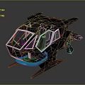 Black Sleek Spacecraft With Blue Cockpit And Light Details For Cosmic Exploration