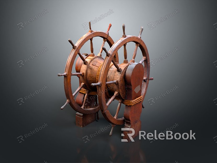 rudder wheel rudder rudder steering wheel marine rudder ship rudder ship steering wheel game item model