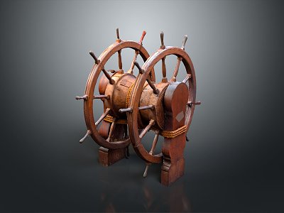 rudder wheel rudder steering wheel marine rudder ship rudder ship steering wheel game item model