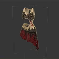 Fashionable Women Dress With Black Lace Details And Red Black Asymmetrical Hem