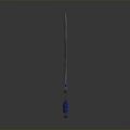 Blue Ice Themed Knife With Crystal Textured Blade And Blue Handle