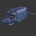 Detailed Futuristic Mechanical Structure With Multiple Modules And Extended Arm