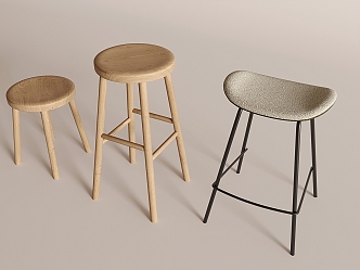 Modern Bar Stool Bar Chair Wooden Bar Chair 3d model