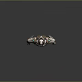 Futuristic Mech Style Game Movie Character With White Gold Blue Armor And Glowing Chest Core