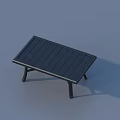 Minimalist Black Coffee Table With Rectangular Planked Top And Thin Legs 3d model