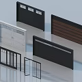 Different Design Entrance Gates With Glass Panels And Wooden Slats In Various Colors
