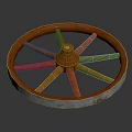 Automotive Wheel Part With Wooden Spokes And Metal Rim For Classic Vehicles