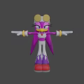 Cartoon Character With Purple Fur White Purple Outfit Yellow Goggles And Red Shoes