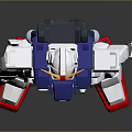 White Blue Red Armored Robot Mecha Character With Standing Pose Detailed Model Figure 3d model