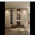 Italian Cream Middle Style Grille Style No Main Lamp Entry Partition Entrance 3d model