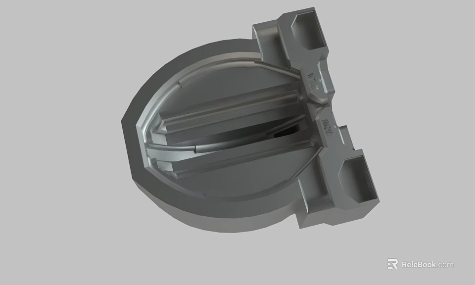 Gray Mechanical Part With Complex Structure And Functional Components For Engineering Use 3d model 