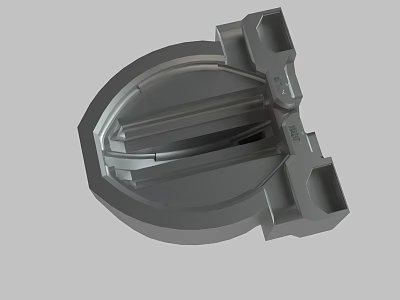 Gray Mechanical Part With Complex Structure And Functional Components For Engineering Use 3d model