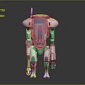Intelligent Machine With Metallic Structure Blue Front Panel Mechanical Limbs And Futuristic Design