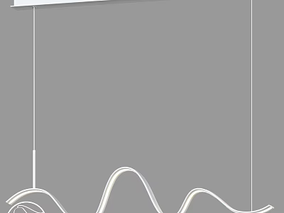 Modern Curved Chandelier With Wavy Lines For Contemporary Interior Decoration 3d model