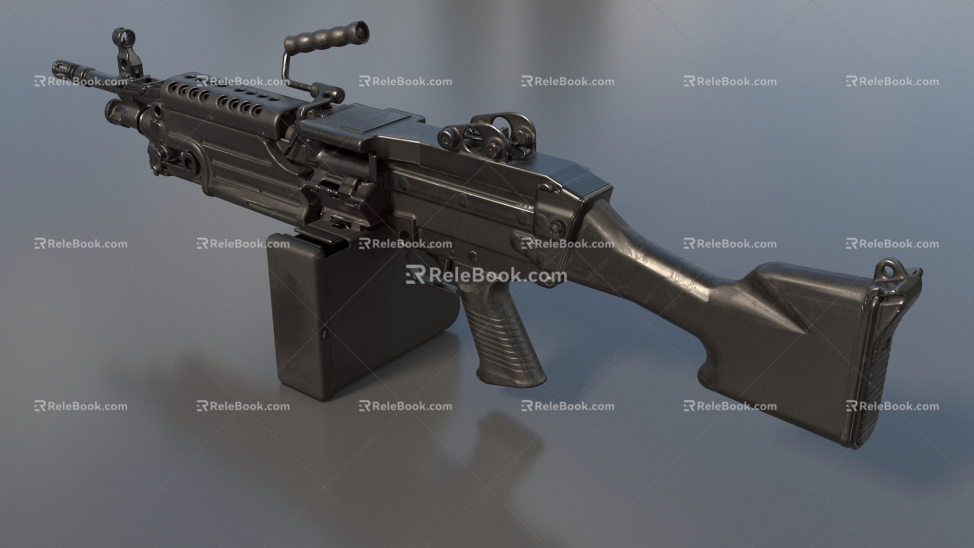 M249 Machine Gun SAW Class Light Machine Gun Machine Gun Submachine Gun Firearms Low Face Number Low Model Game Sub-era Film and Television Level Super Realistic 3d model