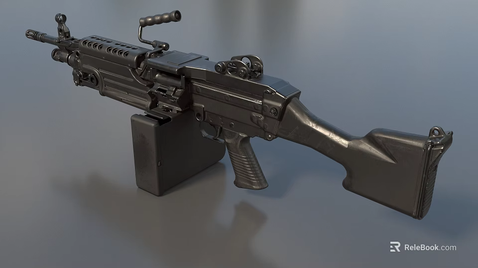 Black Tactical Weapon With Magazine Scope And Ergonomic Grip In Modern Firearm Design 3d model 