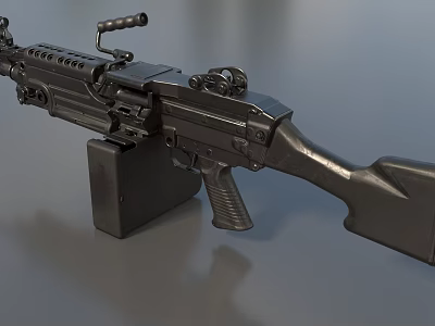 Black Tactical Weapon With Magazine Scope And Ergonomic Grip In Modern Firearm Design 3d model