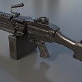 M249 Machine Gun SAW Class Light Machine Gun Machine Gun Submachine Gun Firearms Low Face Number Low Model Game Sub-era Film and Television Level Super Realistic 3d model