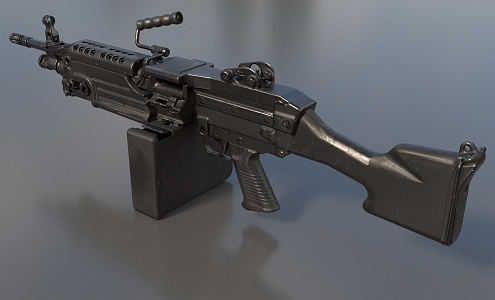 M249 Machine Gun SAW Class Light Machine Gun Machine Gun Submachine Gun Firearms Low Face Number Low Model Game Sub-era Film and Television Level Super Realistic 3d model