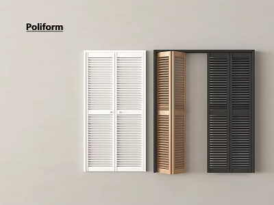 Poliform Window Shutters White Wooden And Black Modern Design For Home Interior 3d model