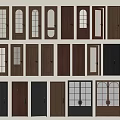 Various Styles Of Double Doors For Interior Design With Wooden Black And Glass Panels