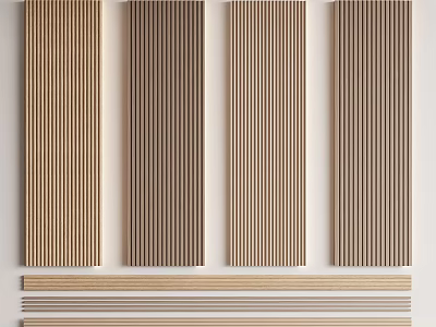Different Natural Wood Grain Wall Panels For Modern Home Interior Decor 3d model
