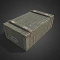 Durable Green Military Style Wooden Crate Featuring Metal Straps And Vintage Design