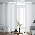 Elegant White Striped Sheer Curtains For Bright Living Room Floor To Ceiling Windows