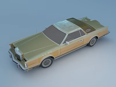 Vintage Classic Two Door Car With Streamlined Body And Beige Exterior Design 3d model
