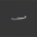 Blue And White Airplane With Single Wing Propeller Landing Gear And Tail Design