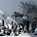 Modern vase combination 3d model